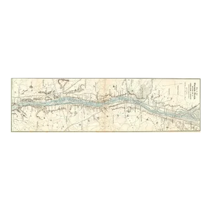 1900s, Hudson River Tourist Map, Coxsackie to Albany + Troy, Original Antique Map