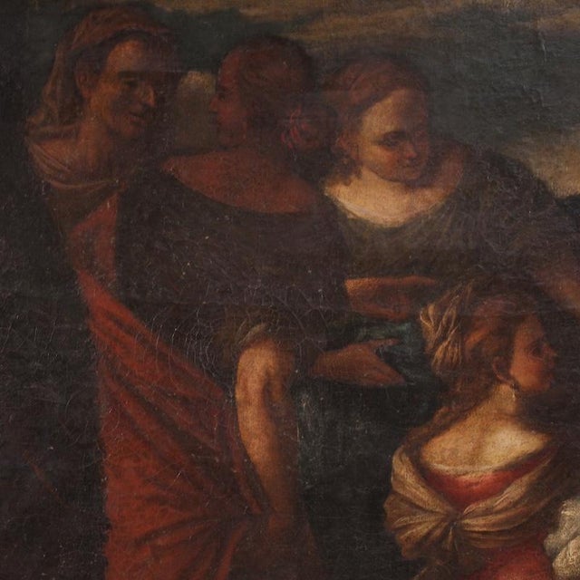 Genoese School Artist, Moses Saved from the Waters, 1670, Oil Painting on Canvas For Sale - Image 13 of 16