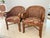 Mid-Century Modern Vintage Tommy Bahama Style Bamboo Wicker Arm Chairs - A Pair For Sale - Image 3 of 9