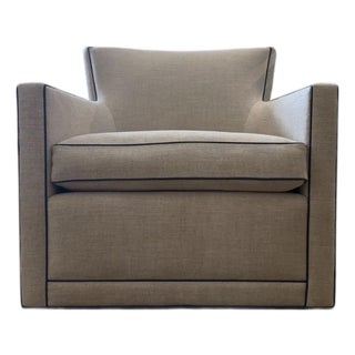 A. Rudin Model 712 Contemporary Upholstered Swivel Club Chair For Sale