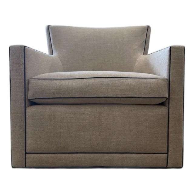 A. Rudin Model 712 Contemporary Upholstered Swivel Club Chair For Sale