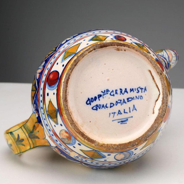 Majolica Jug and Pourer from Gualdo Tadino For Sale - Image 6 of 8