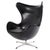 Egg chair designed by arne jacobsen and produced by fritz hansen. Early model upholstered in black original leather and...