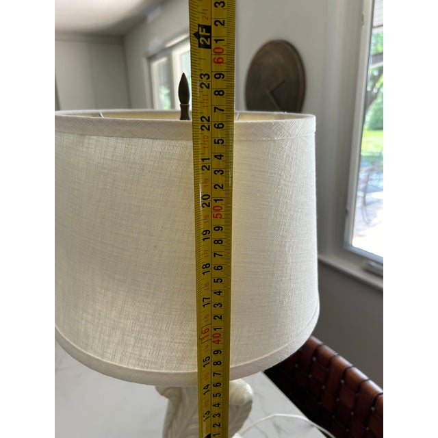 1970s Mid-Century Modern Ceramic Acanthus Leaf Lamp For Sale - Image 4 of 7