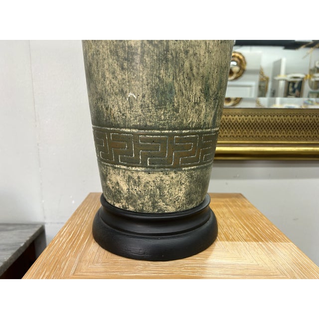 Ceramic Pair of Hollywood Regency Grecian Inspired Lamps For Sale - Image 7 of 11