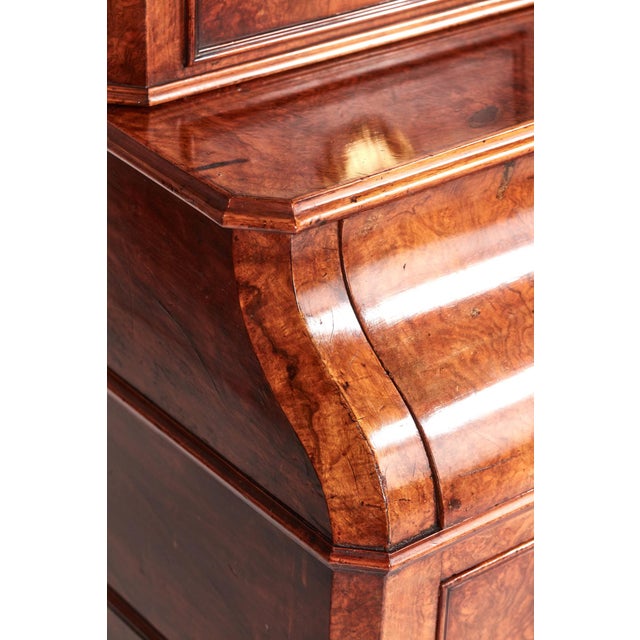 Exceptional antique Victorian burr walnut bureau writing desk of outstanding quality, dating to circa 1860 and displaying...