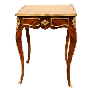 Empire French Side Tables with Inlay Stands in Kingwood, Set of 2 For Sale