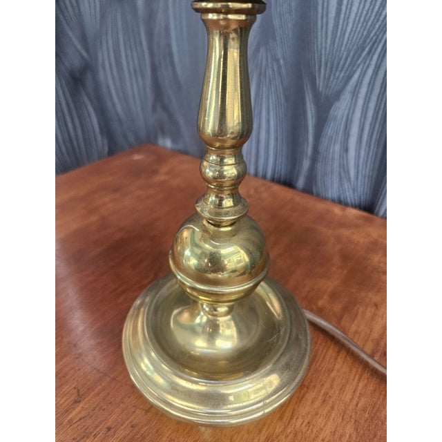 Vintage Brass Candlestick Lamp For Sale In Indianapolis - Image 6 of 10