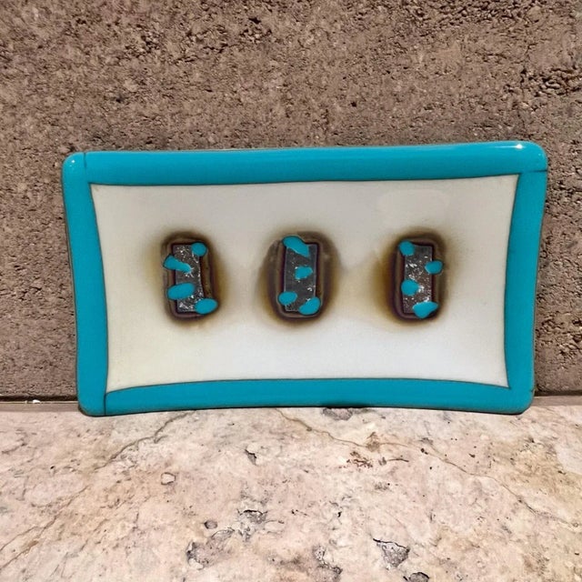 1960s 1960s Italian Art Glass Abstract Blue Dish Style a v Mazzega For Sale - Image 5 of 11