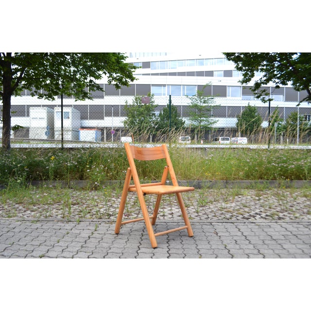 Yellow Vintage Danish Pine Folding Chair in the style of Rainer Daumiller, 1970s For Sale - Image 8 of 18