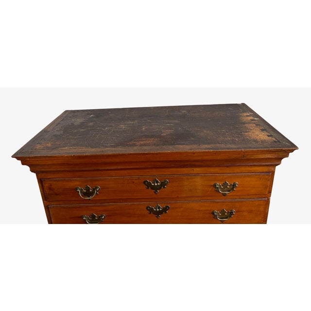 18th C. Queen Anne Cherry High Boy With Fan Carved Panel For Sale - Image 10 of 10