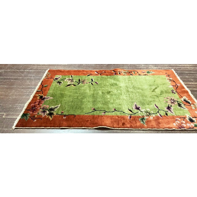 Early 20th Century Antique Art Deco Chinese Rug, 3' X 4'10" For Sale - Image 5 of 7
