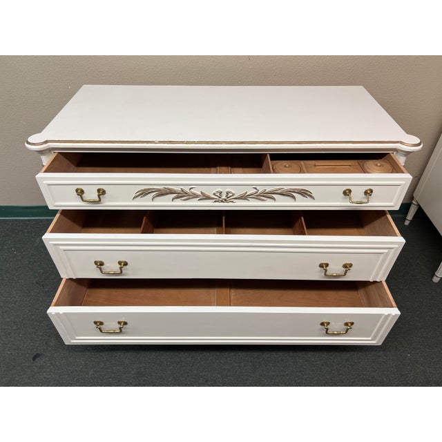 Vintage White Solid Wood Low 3 Drawer Dresser Chairish