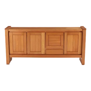 French Solid Elm Sideboard With Bar Section by Maison Regain C 1970.