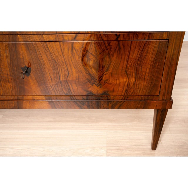 Biedermeier French Polished Walnut 2-Drawer Commode, Germany, 1850 For Sale - Image 10 of 15