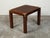 Brown English Midcentury Campaign Style Side Table with Parquet Top and Brass Braces For Sale - Image 8 of 11