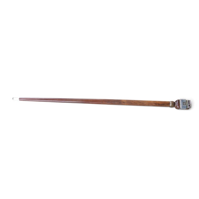 The Clark Lift Arm Lighter Fraternity Crest Antique Gadget Cane Walking Stick For Sale - Image 15 of 16