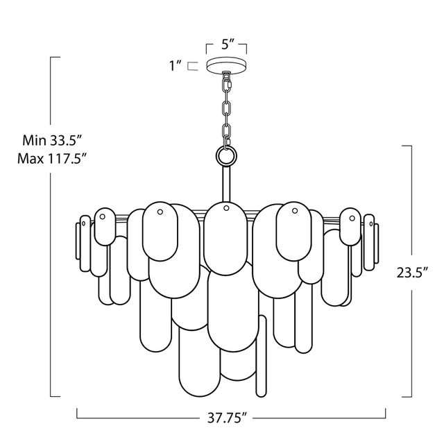 Regina Andrew Echo Glass Chandelier, Natural Brass For Sale In Detroit - Image 6 of 7