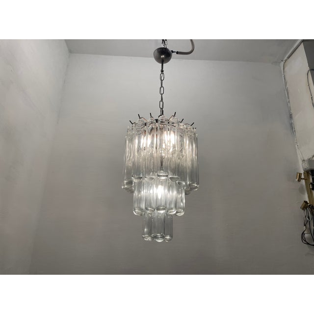 Murano Glass Tube Chandelier by Venini, 1970s For Sale - Image 7 of 14