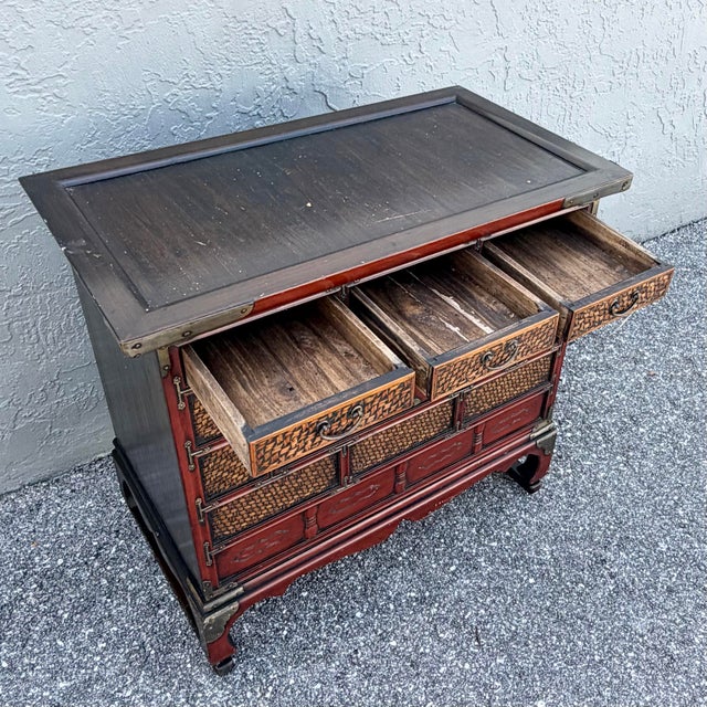 Vintage Chinese Tansu Style Wooden Cabinet For Sale In West Palm - Image 6 of 6