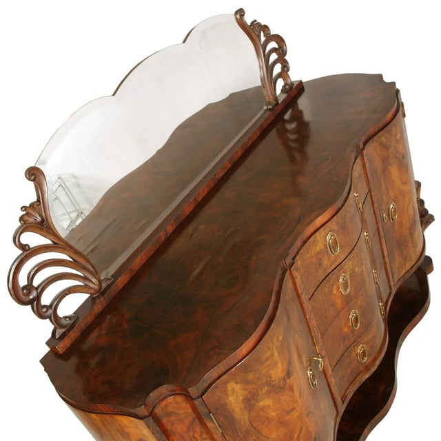 1920s Art Deco Burl Walnut Credenza and Display Cabinet by Testolini & Salviati, 1920s, Set of 2 For Sale - Image 5 of 13