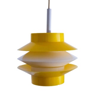 Mid-Century Modern Yellow White Pendant Lamp, Germany, 1970s For Sale