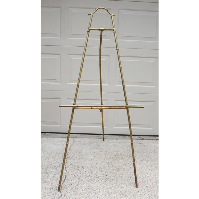 Vintage Faux Bamboo Gold Metal Standing Floor Easel Chairish