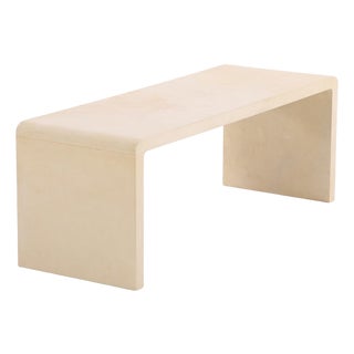 Parchment-Covered Waterfall Coffee or End Table in the Manner of Jean-Michel Frank. For Sale