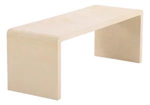 Parchment-Covered Waterfall Coffee or End Table in the Manner of Jean-Michel Frank.