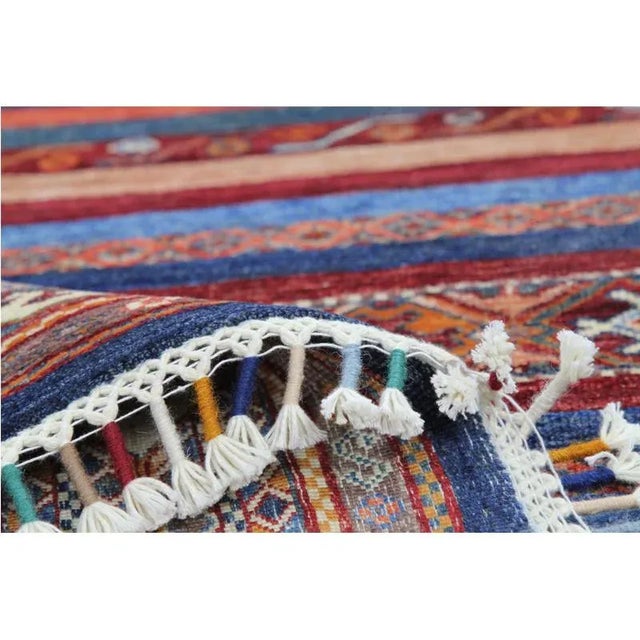 Handwoven Tribal Turkmenistan Style Area Rug 3'4" X 4'7" For Sale - Image 10 of 11