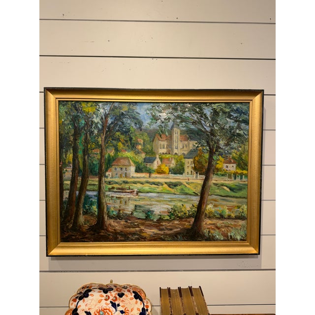 Textile 19th Century French Oil on Canvas For Sale - Image 7 of 9