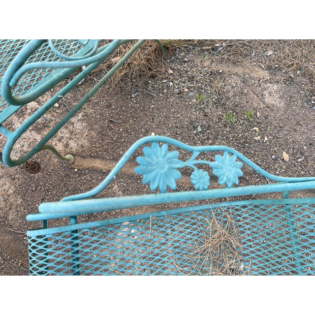 Forest Green Vintage Metal Garden Chairs, A Pair For Sale - Image 8 of 9