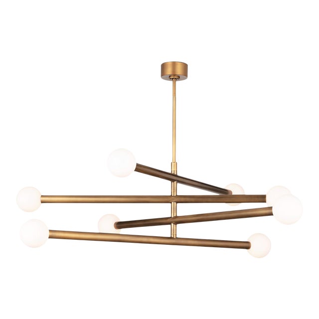Regina Andrew Beaubien Steel Chandelier, Natural Brass For Sale