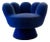 Late 20th Century Royal Blue Pop Art Hand Chair Swivel Lounge Chair in the Manner of Pedro Friedeberg For Sale