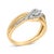 Contemporary 14K Yellow Gold Plated Sterling Silver 1/10 Cttw Diamond Bypass Ring - Size 7 For Sale - Image 3 of 6