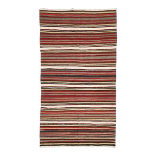 Mid 20th Century Striped Vintage Turkish Kilim Rug For Sale