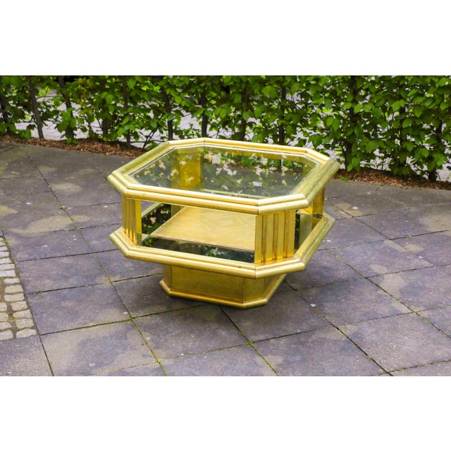 Vintage Octagonal Brass Coffee Table by Rodolfo Dubarry, 1970s For Sale - Image 6 of 17