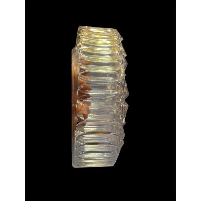 Mid-Century Modern Round Clear Cut Glass Sconces, 1960, Set of 2 For Sale - Image 4 of 10