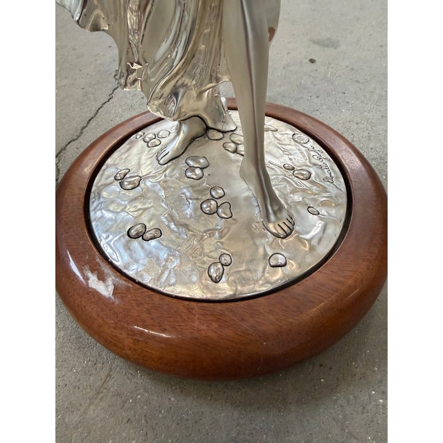 1960s Marcello Giorgio Silver Laminate Maiden Figurine With Kindling For Sale In Atlanta - Image 6 of 8