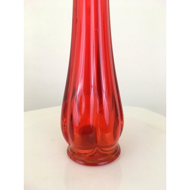 Vintage Mid Century Modern Sculptural Red Glass Vase Chairish