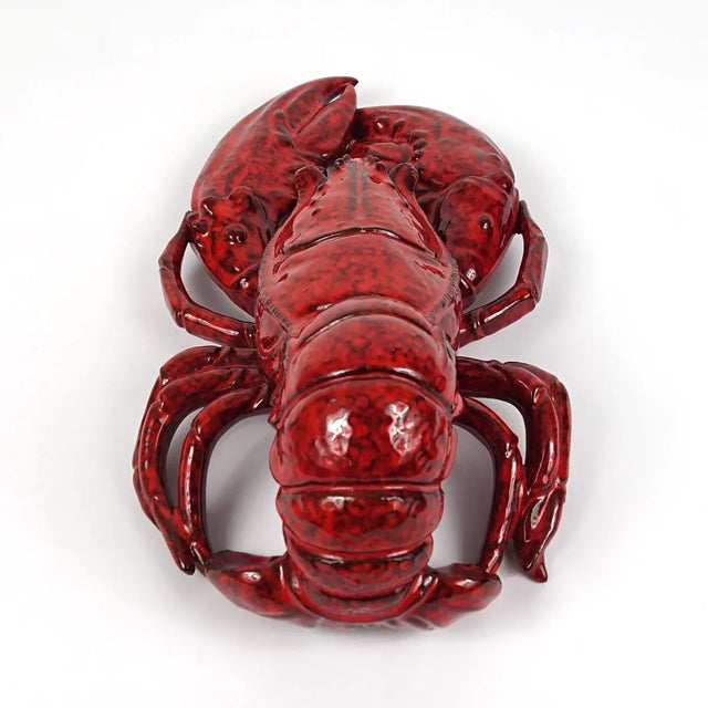 Red Large Decorative Red Ceramic Lobster, Italy For Sale - Image 8 of 14