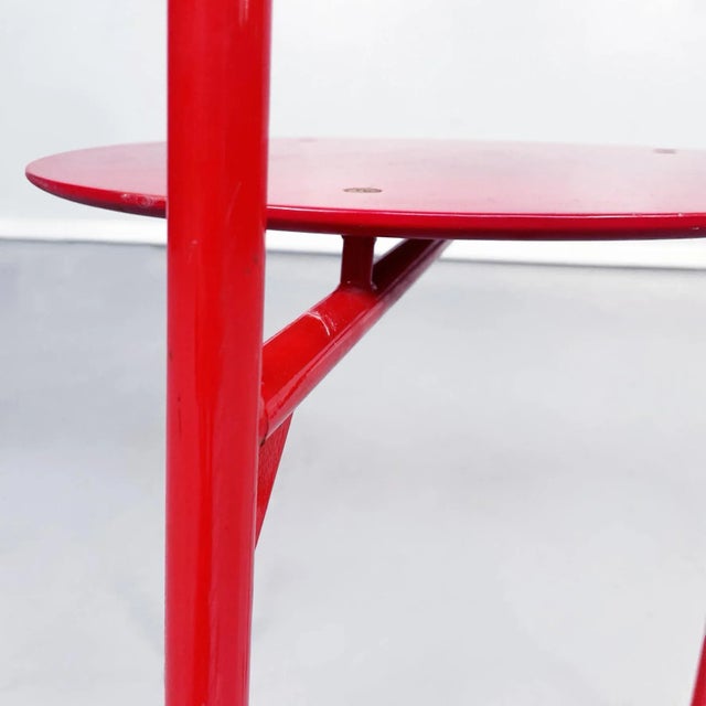 Mid-Century Italian Red Wood and Metal Alien Chair by Forcolini for Alias, 1980s For Sale - Image 9 of 18