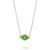 Contemporary Vivid Green Enamel Evil Eye Pendant Gold & Diamond Necklace For Sale - Image 3 of 7