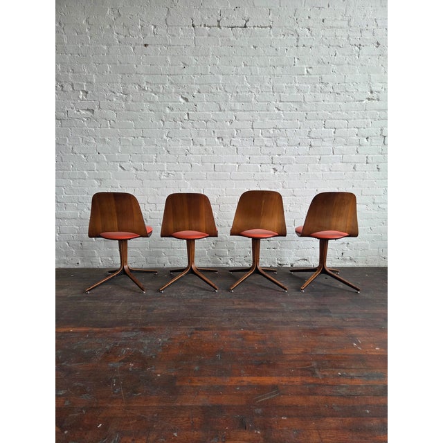 1960s Bentwood Dining Chairs Attributed to George Mulhauser for Plycraft, Set of 4 For Sale In Raleigh - Image 6 of 18