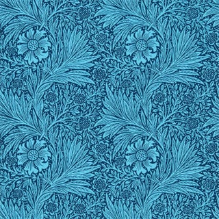 Morris & Co Marigold Wallpaper in Navy - a Sample For Sale