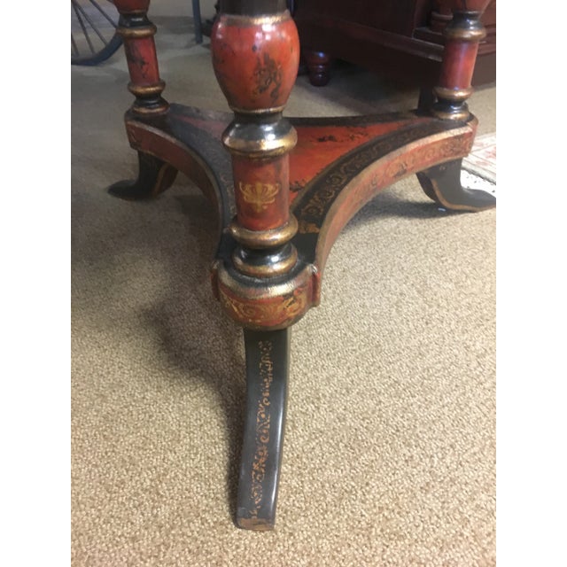 1980s English Traditional Tooled Leather Center Table For Sale - Image 11 of 12