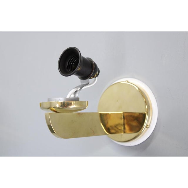 Vintage Art Deco Brass Wall Lights with Opaline Glass Shades, 1940s, Set of 2 For Sale - Image 14 of 17