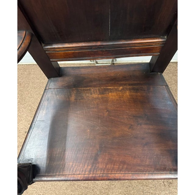 Brown Late 19th Century Figural Carved Jacobean Style Throne Armchair With King and Queen For Sale - Image 8 of 15