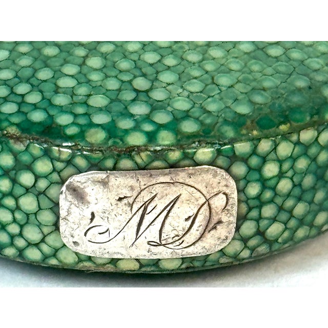 18th Century 18th Century Green Shagreen and Silver Eyeglass Case with Monogram For Sale - Image 5 of 18