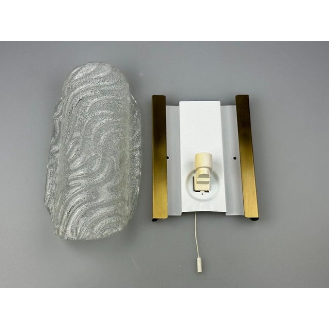 Metal Wall Lamp in Ice Glass Design from Fischer Leuchten, 1970s For Sale - Image 7 of 18